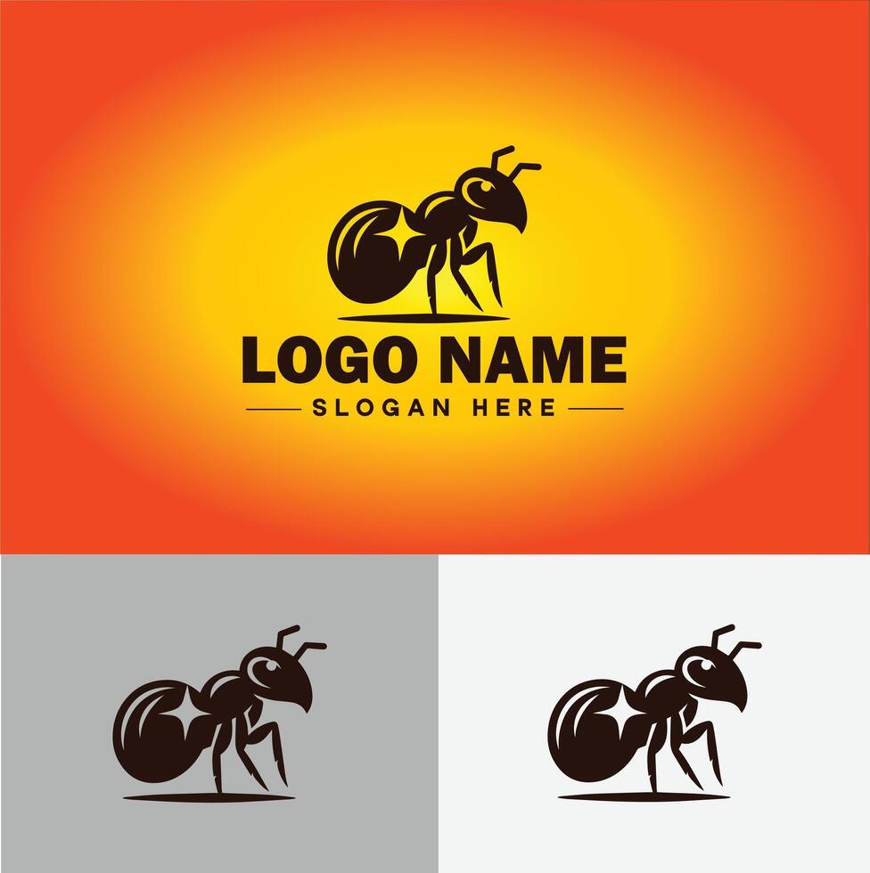 Ant Logo insects icon company brand business ant logo template editable vector