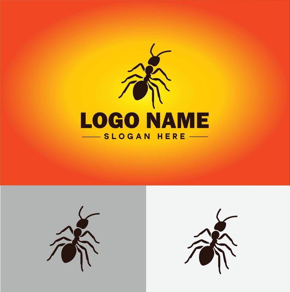 Ant Logo insects icon company brand business ant logo template editable vector