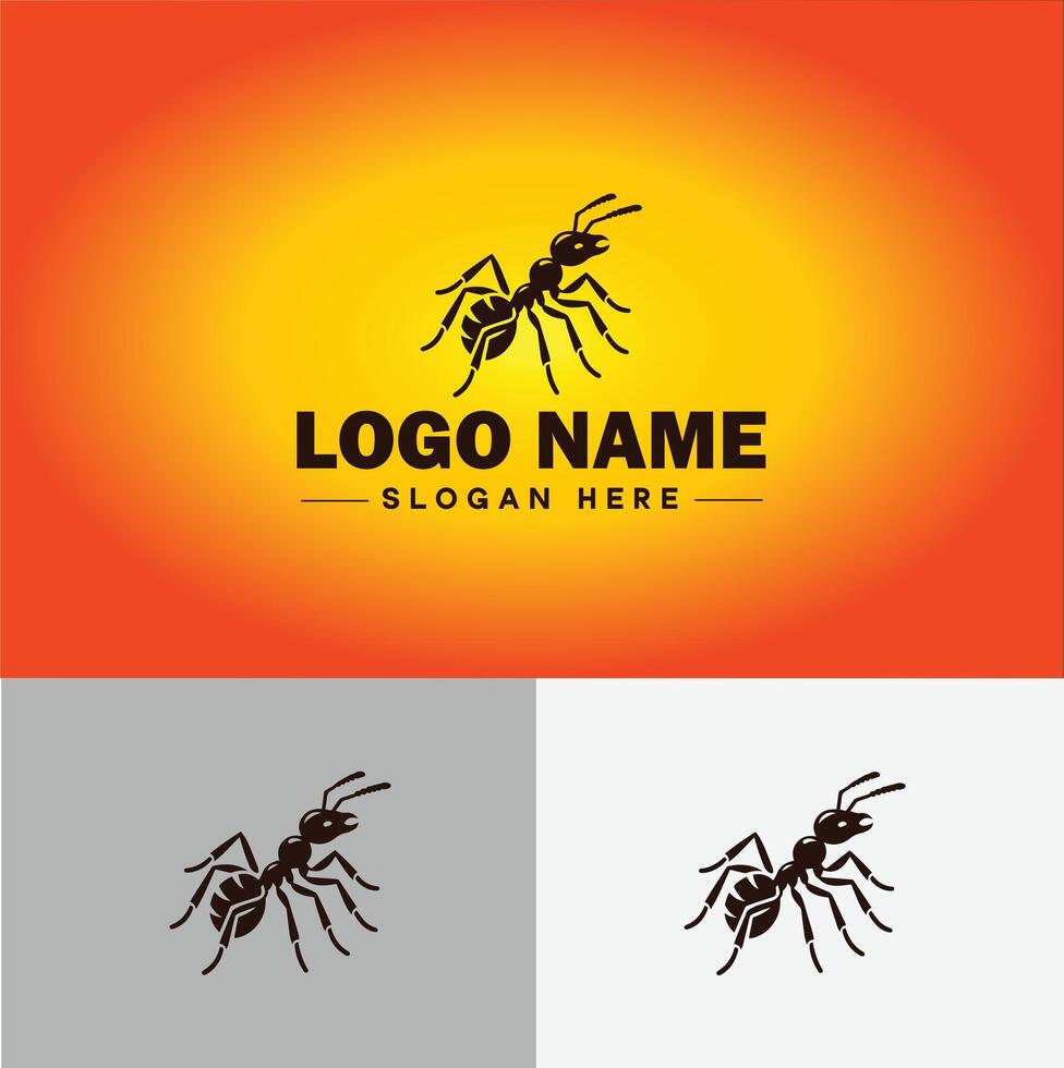 Ant Logo insects icon company brand business ant logo template editable vector