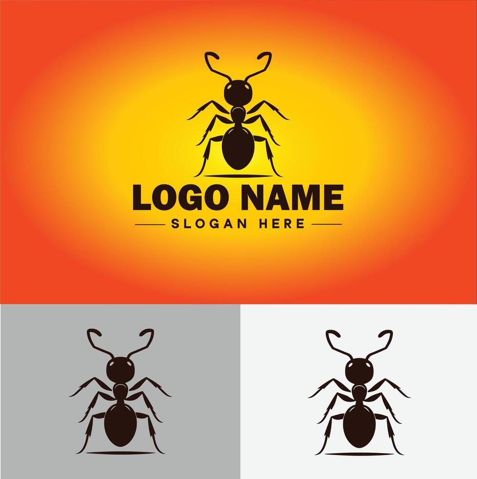 Ant Logo insects icon company brand business ant logo template editable vector