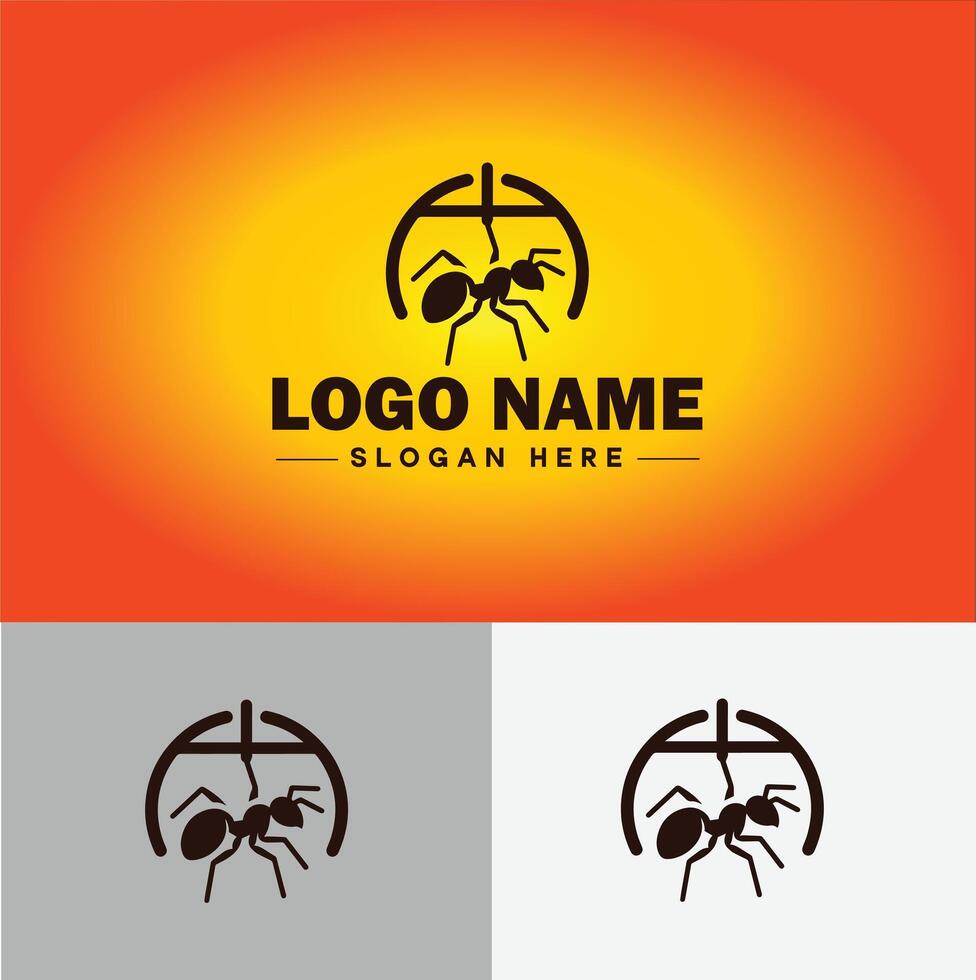 Ant Logo insects icon company brand business ant logo template editable vector