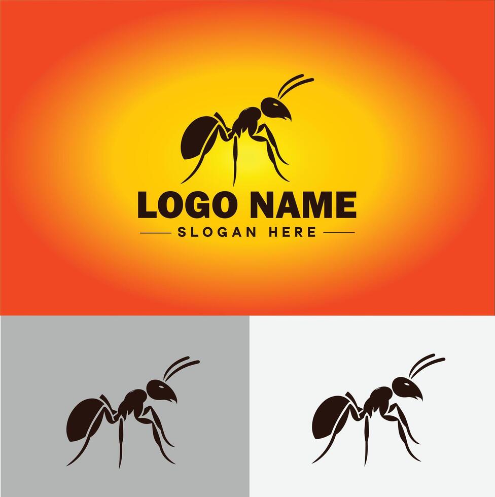 Ant Logo insects icon company brand business ant logo template editable vector