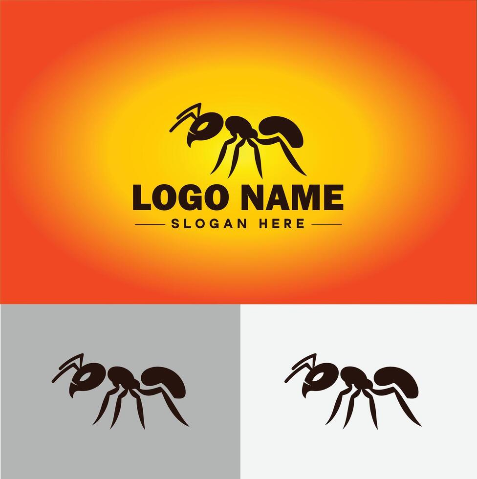 Ant Logo insects icon company brand business ant logo template editable vector