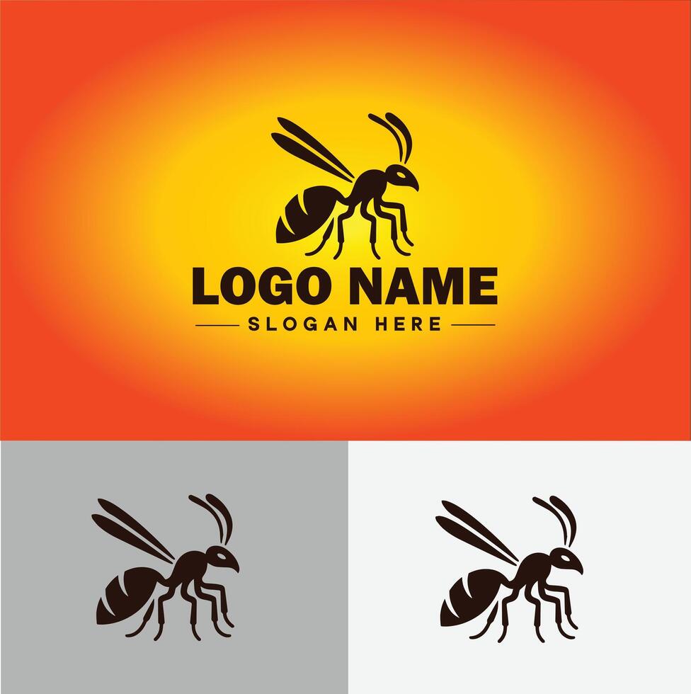 Ant Logo insects icon company brand business ant logo template editable vector