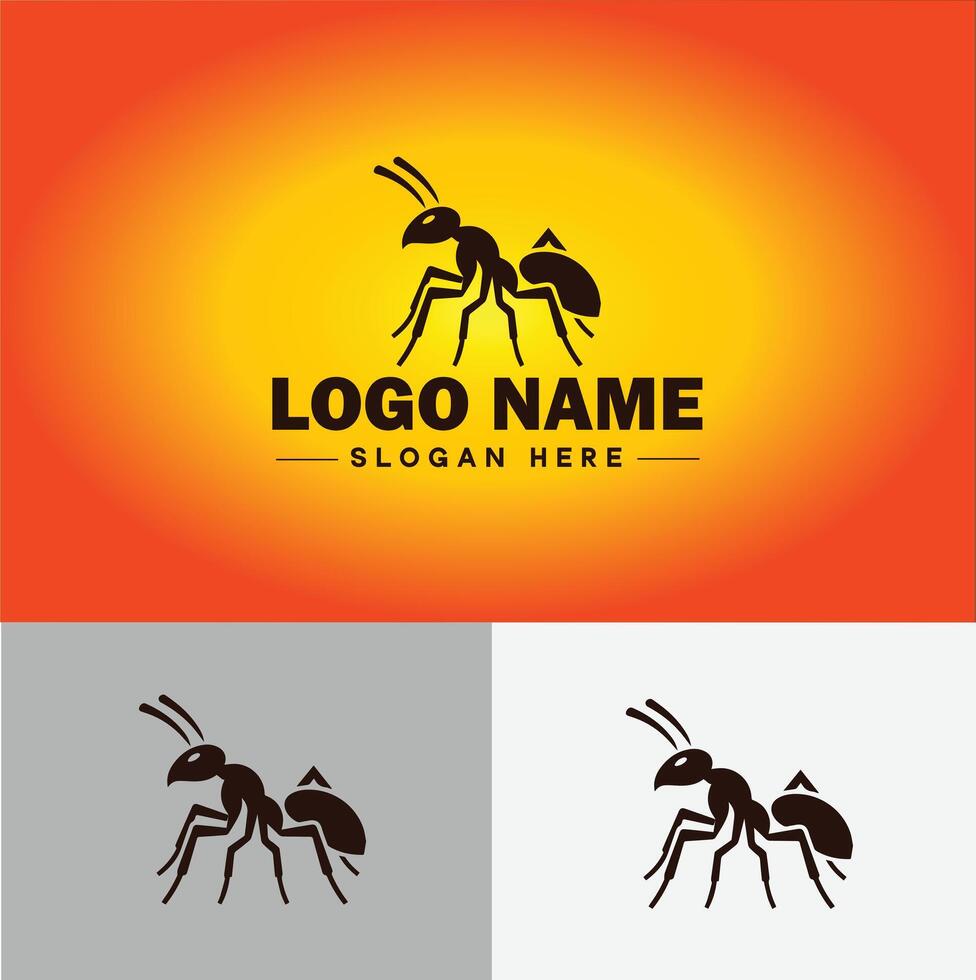 Ant Logo insects icon company brand business ant logo template editable vector