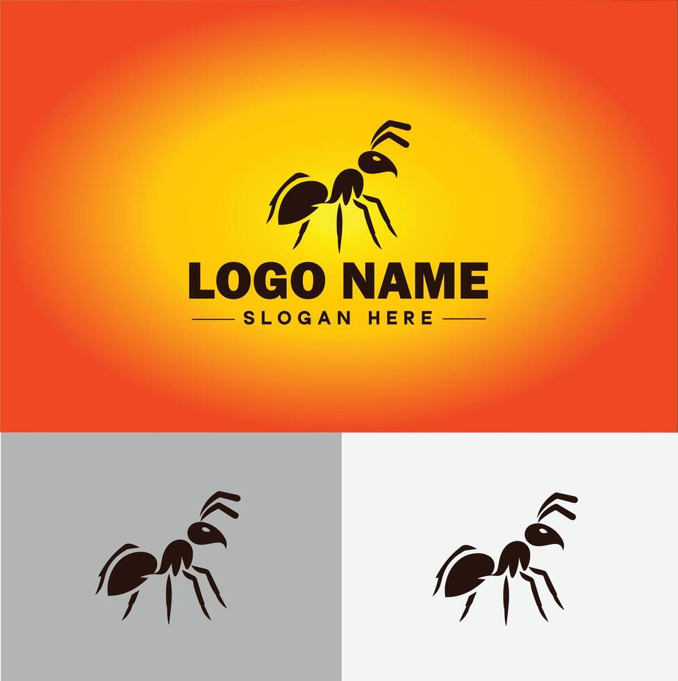 Ant Logo insects icon company brand business ant logo template editable vector