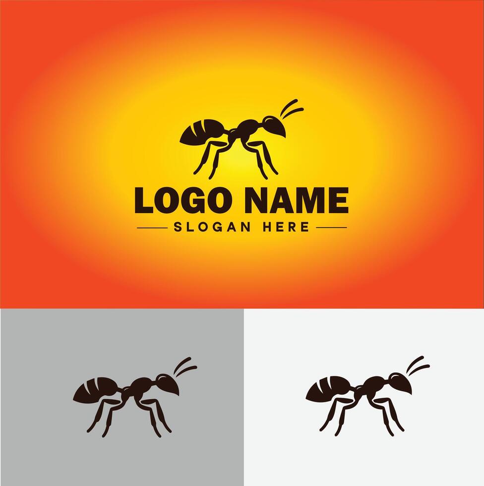 Ant Logo insects icon company brand business ant logo template editable vector