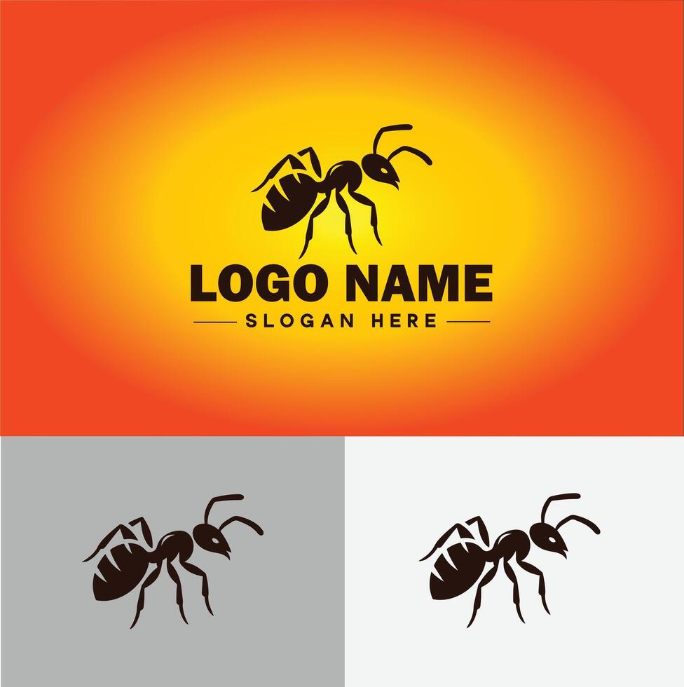 Ant Logo insects icon company brand business ant logo template editable vector