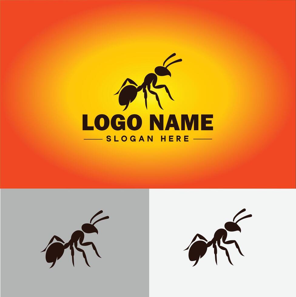 Ant Logo insects icon company brand business ant logo template editable vector