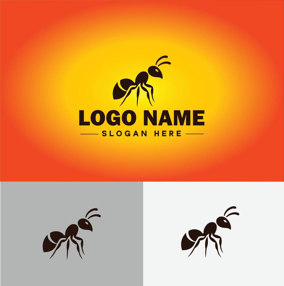 hormiga logo insectos icono empresa marca negocio hormiga logo modelo editable vector