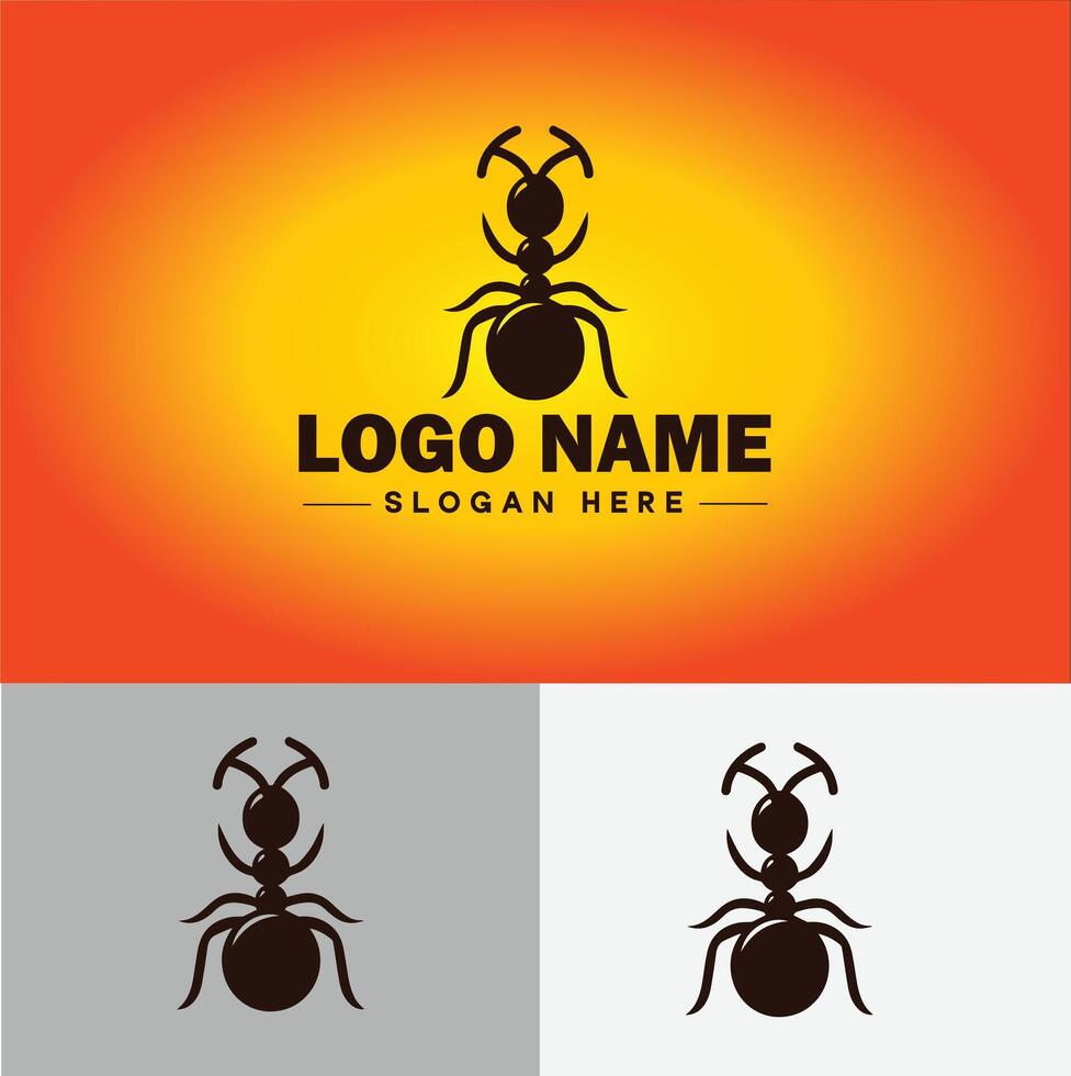 Ant Logo insects icon company brand business ant logo template editable vector