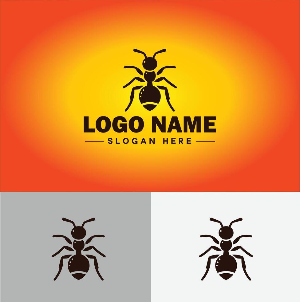 hormiga logo insectos icono empresa marca negocio hormiga logo modelo editable vector