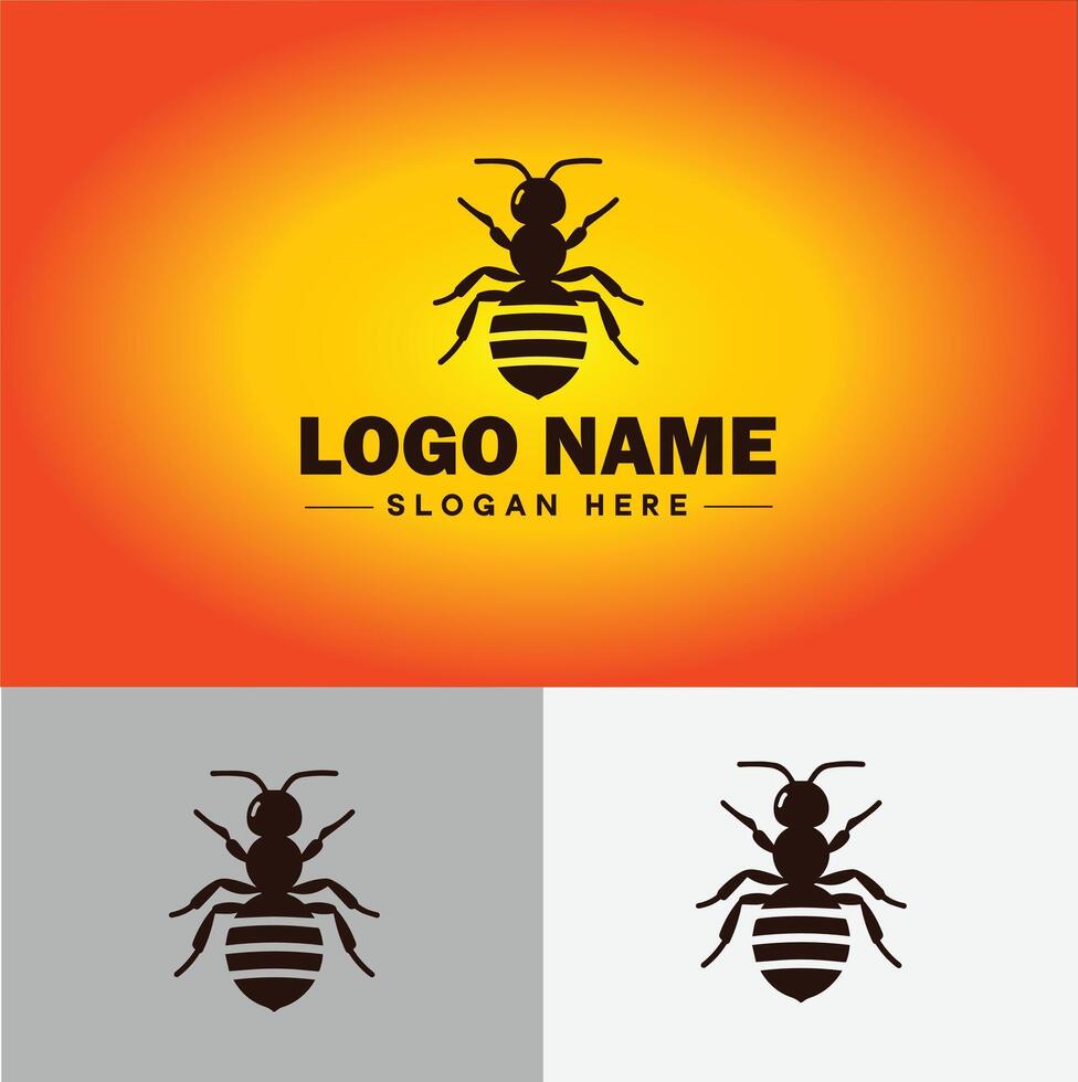 Ant Logo insects icon company brand business ant logo template editable vector