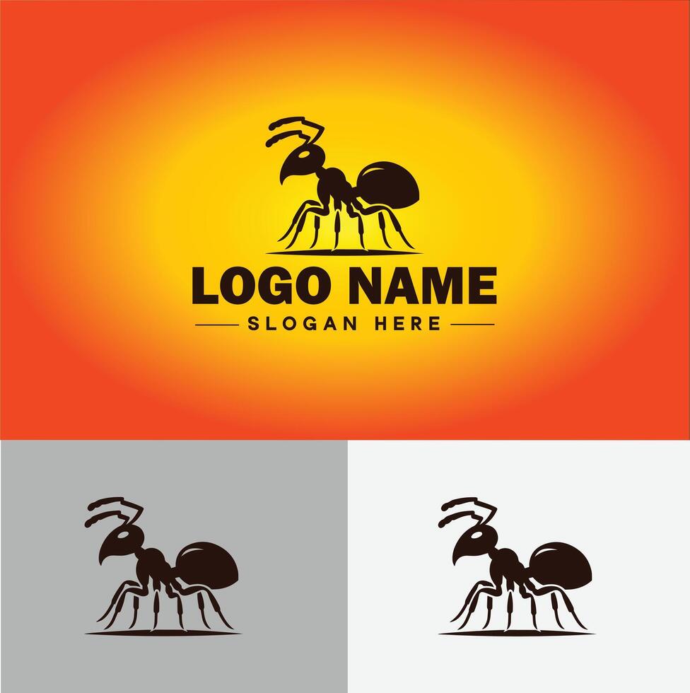 Ant Logo insects icon company brand business ant logo template editable vector