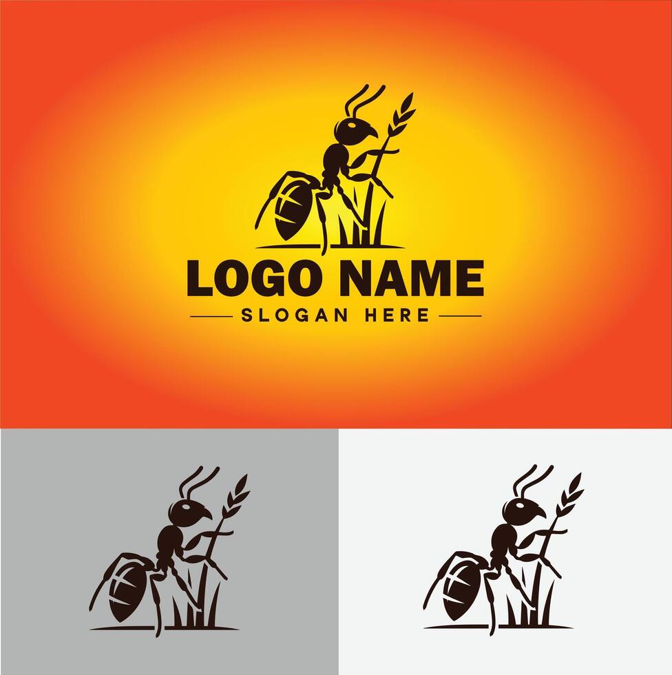 Ant Logo insects icon company brand business ant logo template editable vector