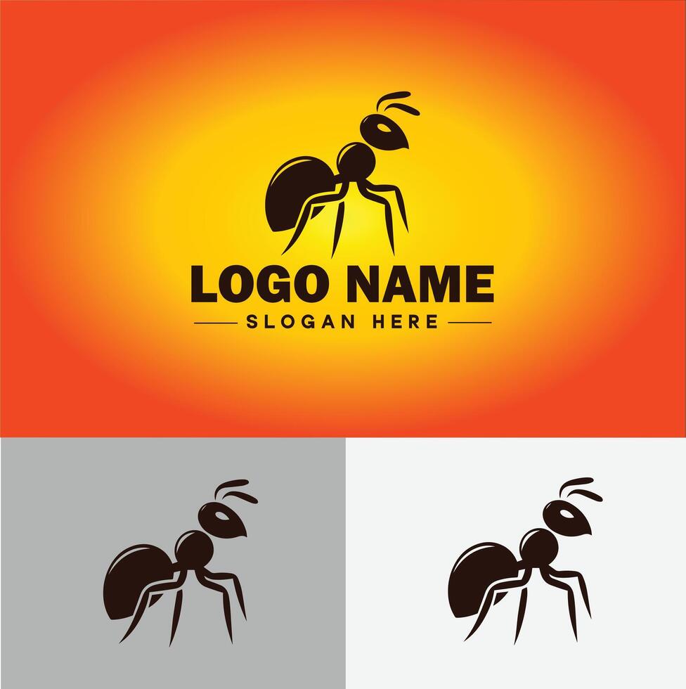 Ant Logo insects icon company brand business ant logo template editable vector