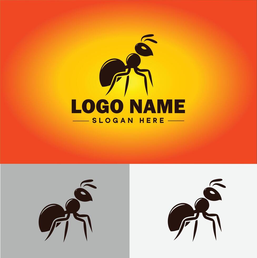 hormiga logo insectos icono empresa marca negocio hormiga logo modelo editable vector