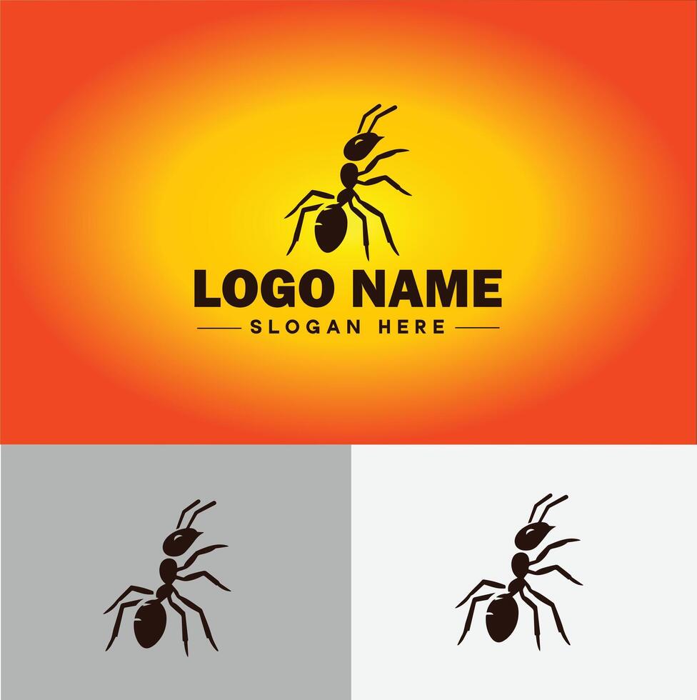 Ant Logo insects icon company brand business ant logo template editable vector