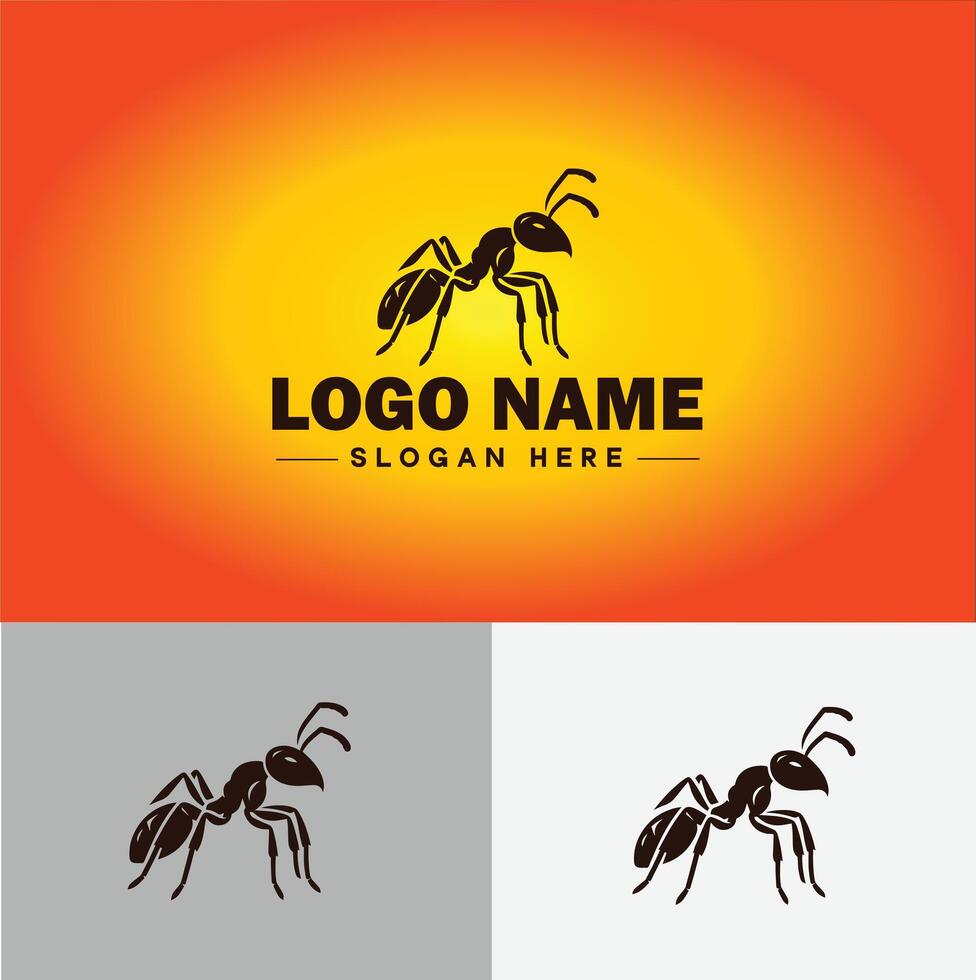 Ant Logo insects icon company brand business ant logo template editable vector