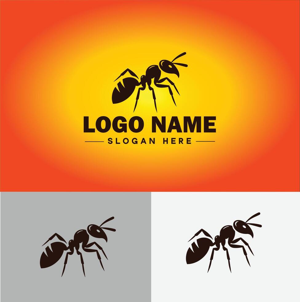 Ant Logo insects icon company brand business ant logo template editable vector