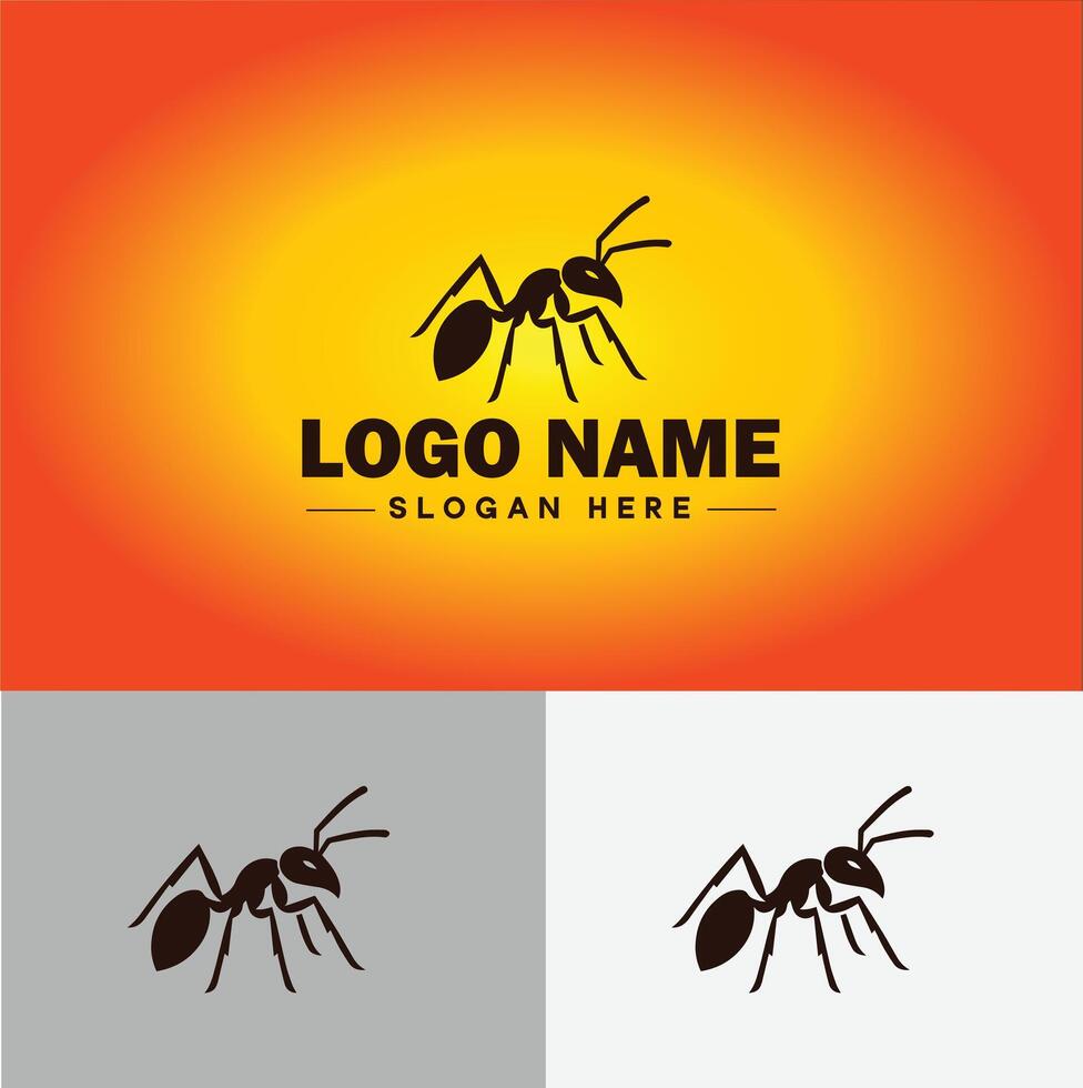 hormiga logo insectos icono empresa marca negocio hormiga logo modelo editable vector