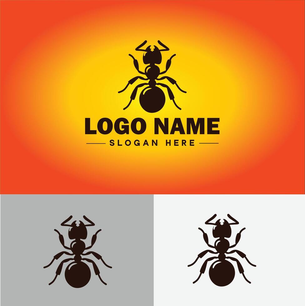 Ant Logo insects icon company brand business ant logo template editable vector