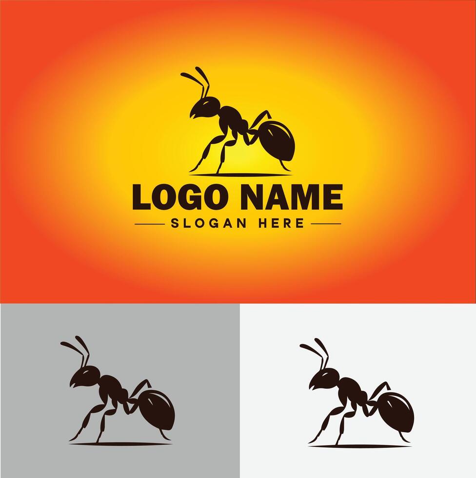 Ant Logo insects icon company brand business ant logo template editable vector
