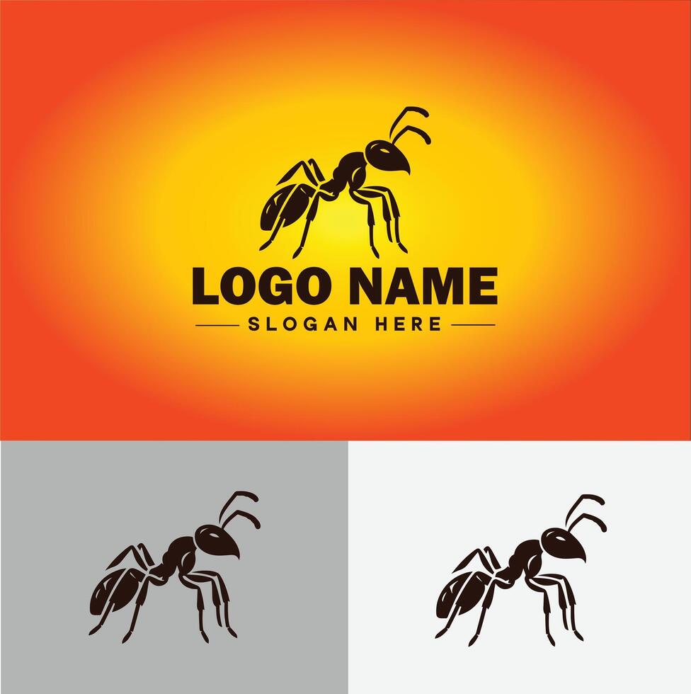 Ant Logo insects icon company brand business ant logo template editable vector