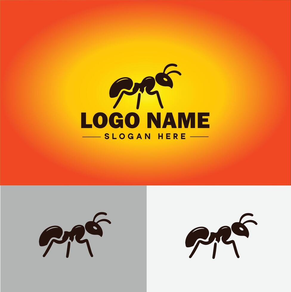 Ant Logo insects icon company brand business ant logo template editable vector