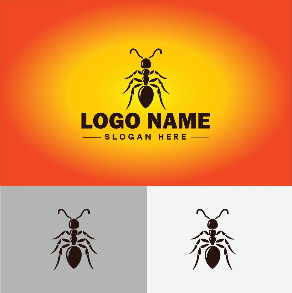 Ant Logo insects icon company brand business ant logo template editable vector