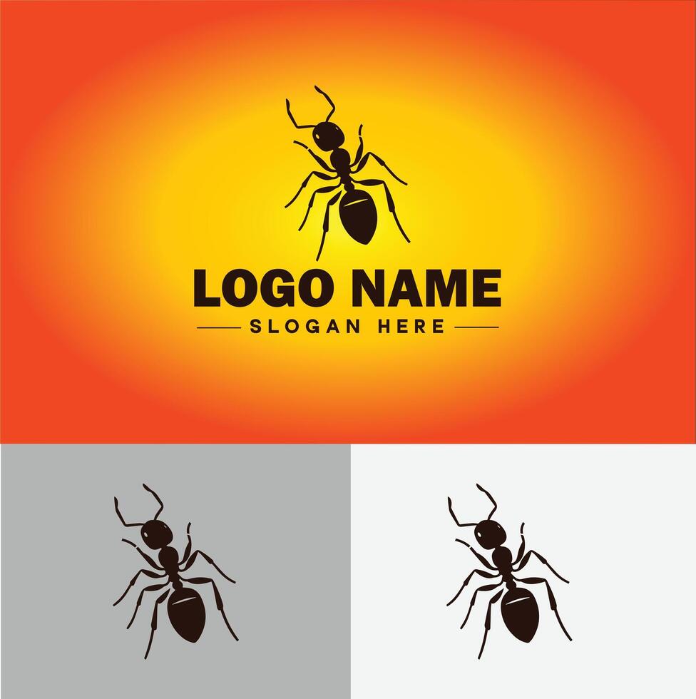 Ant Logo insects icon company brand business ant logo template editable vector