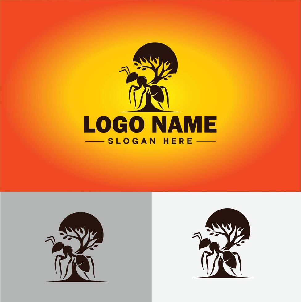 Ant Logo insects icon company brand business ant logo template editable vector