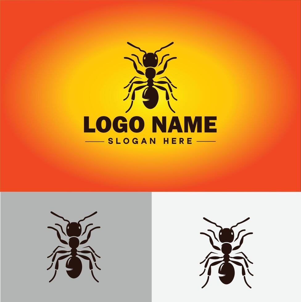 Ant Logo insects icon company brand business ant logo template editable vector