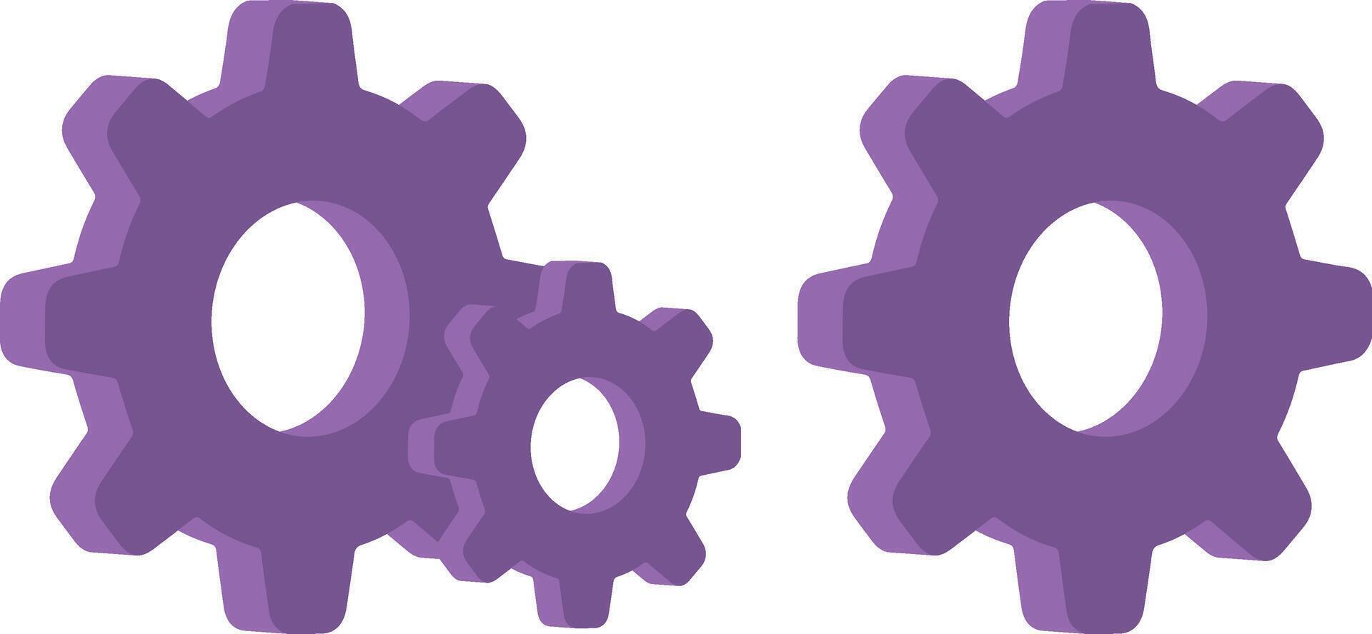 configuration icon, system tools, in purple tones 3d vector, configuration button, gear vector