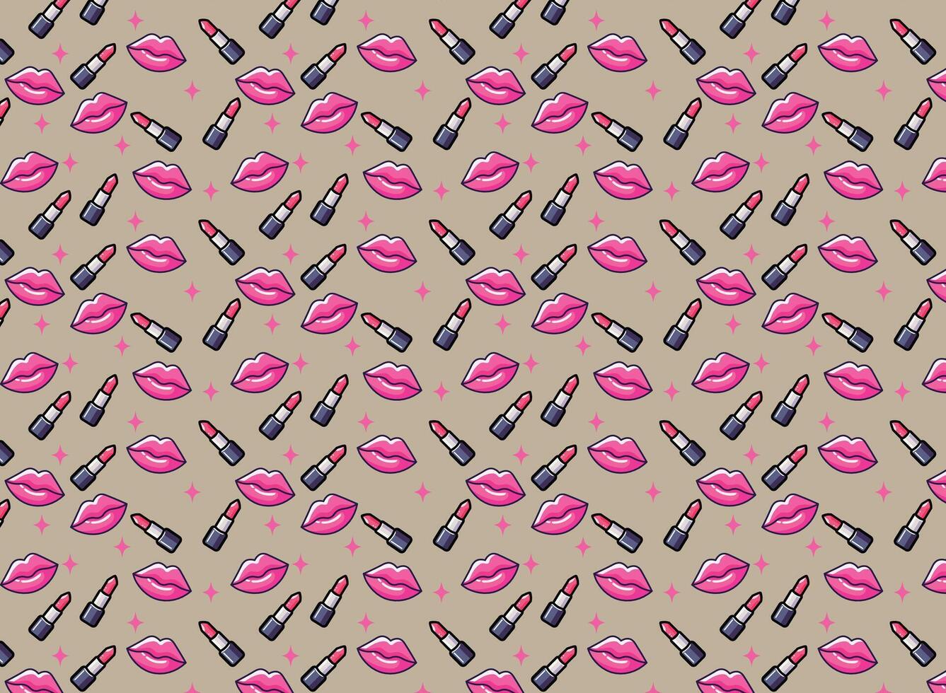 mouth, lipstick, background pattern, vector, in shades of red, ideal for backgrounds, fabrics, vector