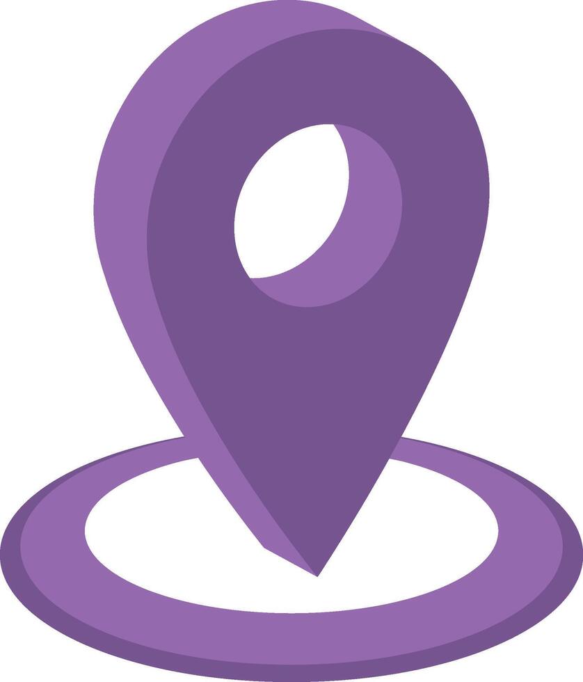location icon, purple toned 3d vector, location button vector