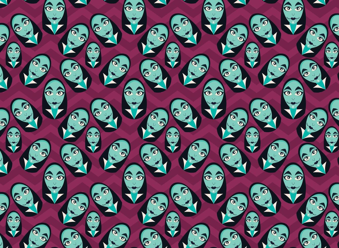 Gothic woman vector illustration, for backgrounds and fabrics pattern, repeat, horror girl