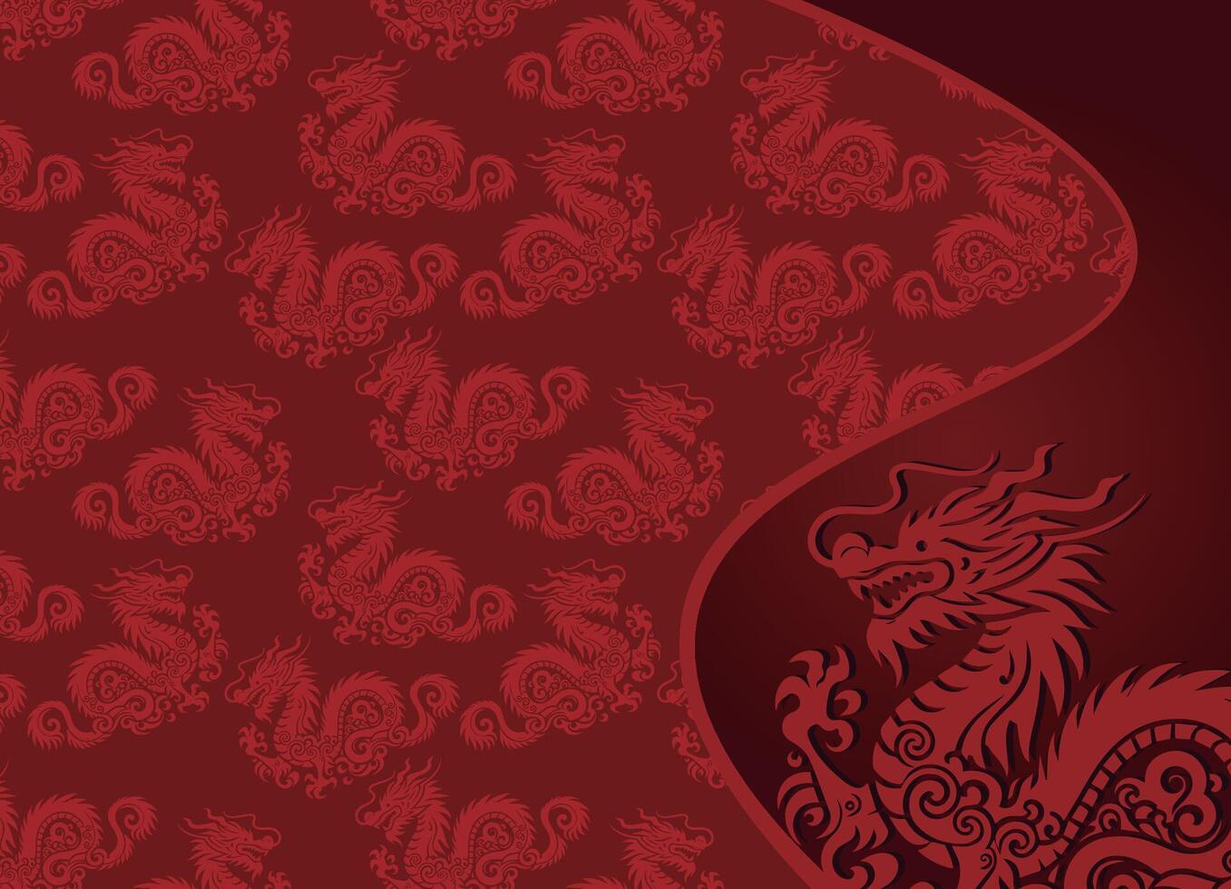 red dragon, vector illustration, for backgrounds and fabrics pattern, repeat, dragon year