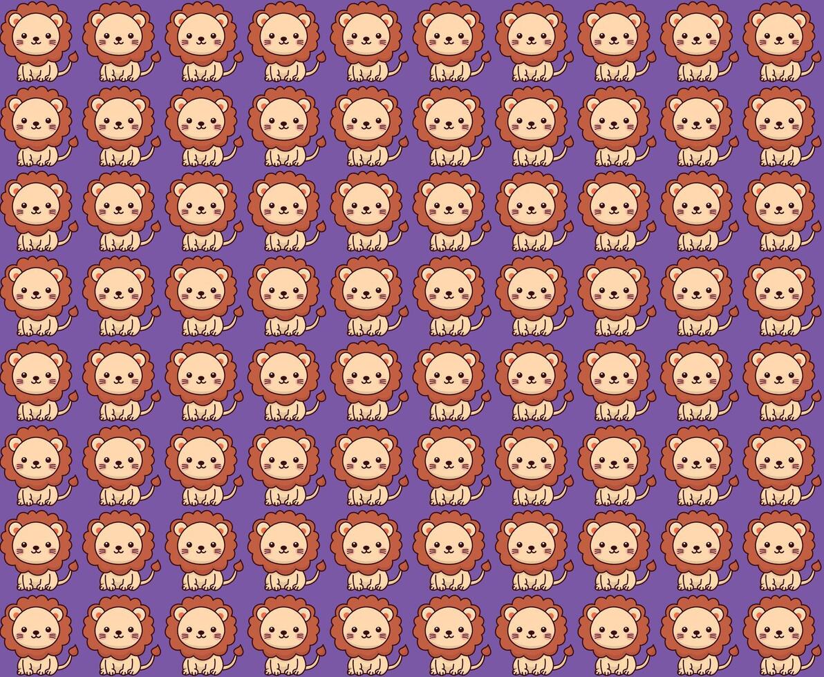 Cute lion illustration pattern, vector, for fabrics, children's background vector