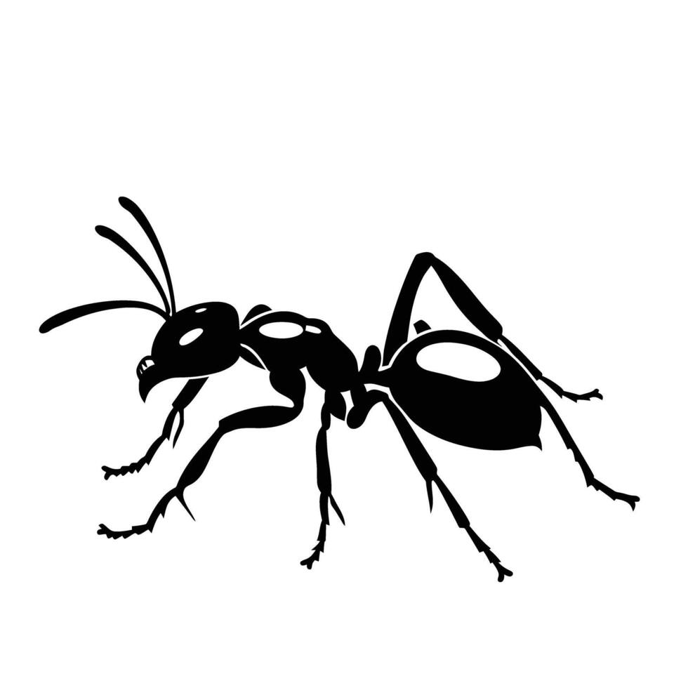 AI generated Silhouette ant full body black color only vector