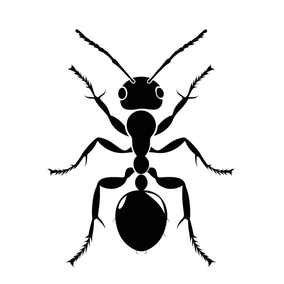 AI generated Silhouette ant full body black color only vector