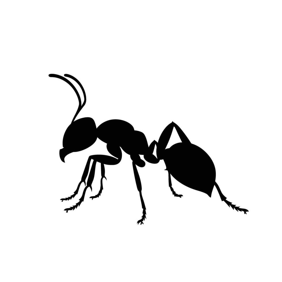 AI generated Silhouette ant full body black color only vector