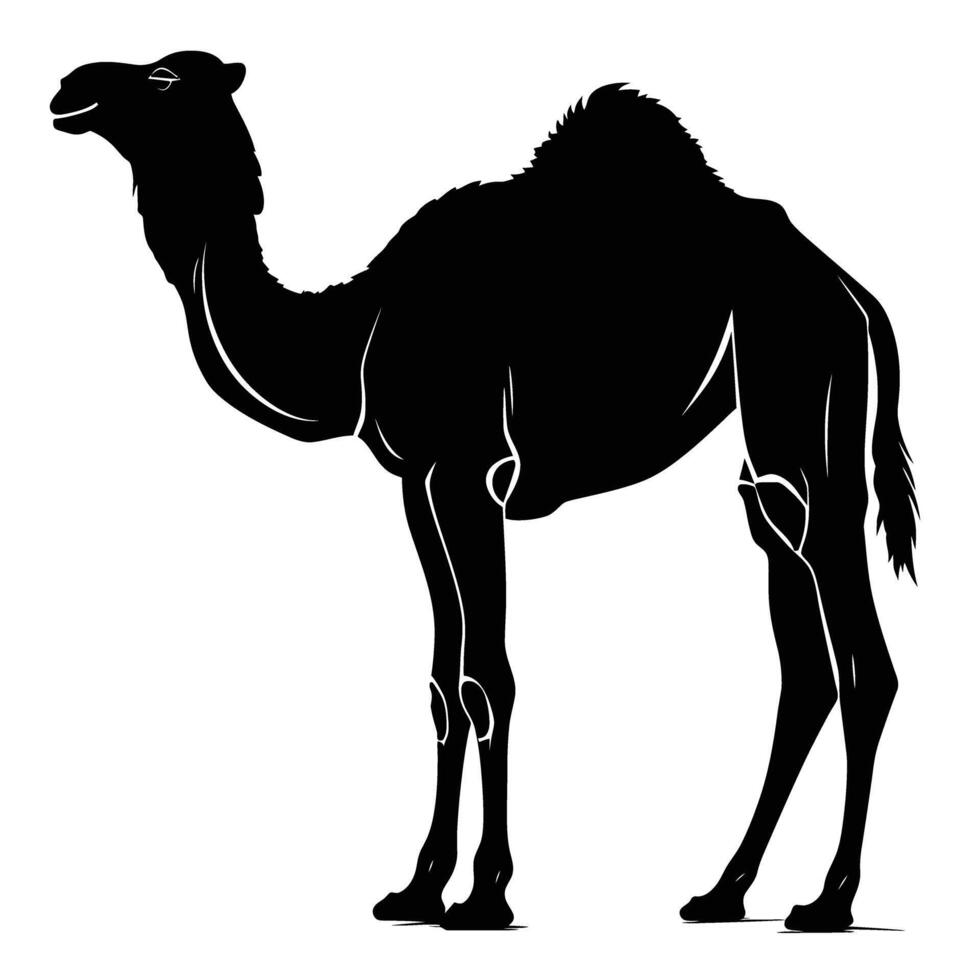 AI generated Silhouette camel full body black color only vector