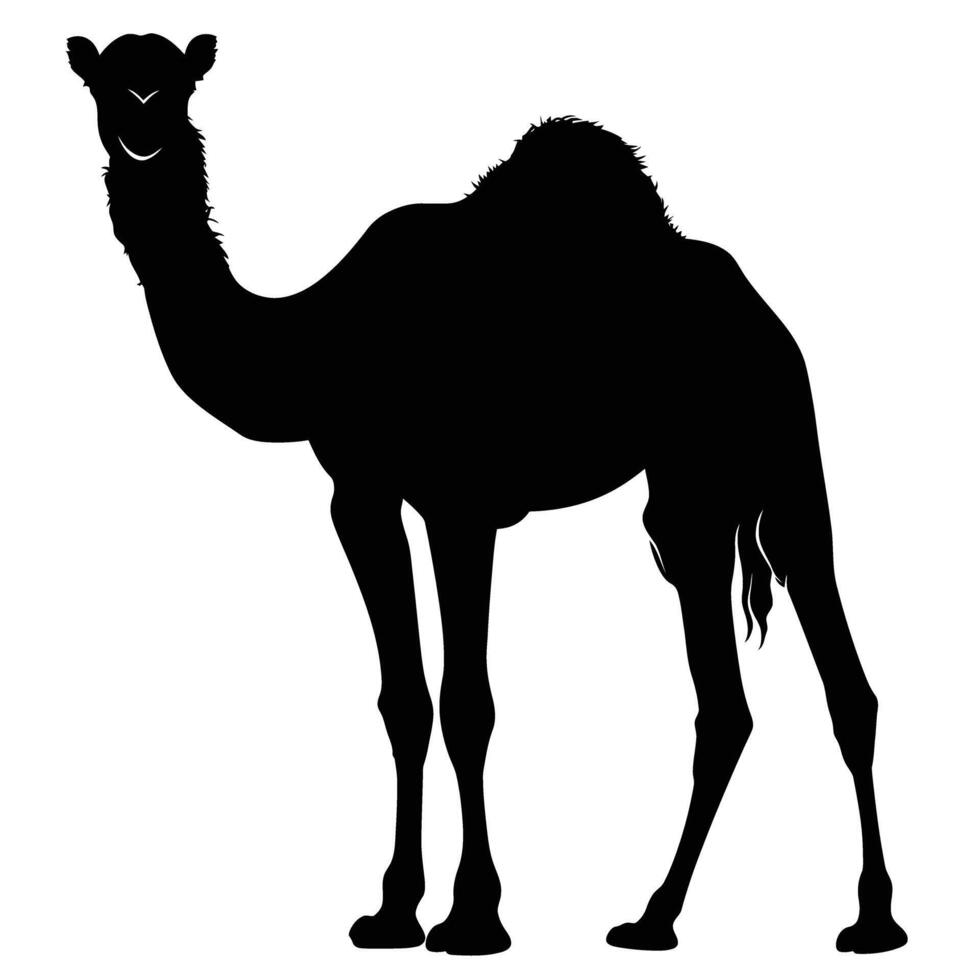 AI generated Silhouette camel full body black color only vector