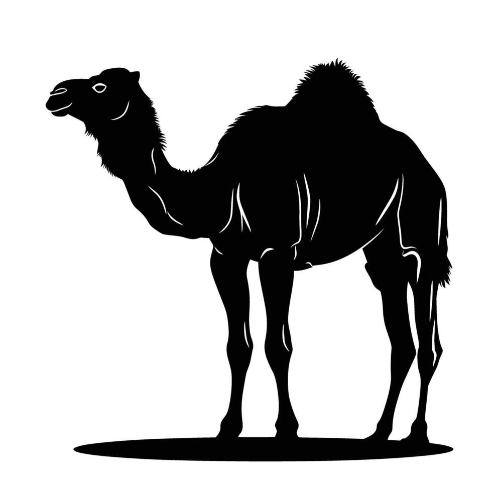 AI generated Silhouette camel full body black color only vector