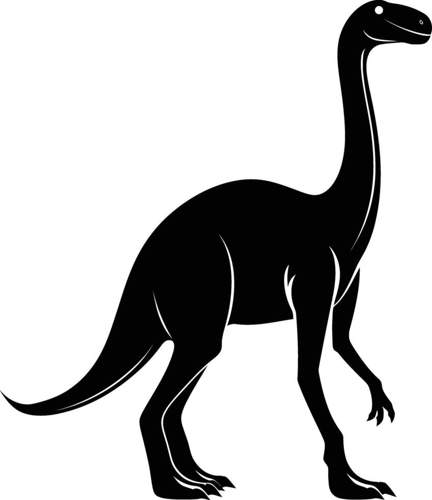 ai generado silueta dinosaurio negro color solamente vector