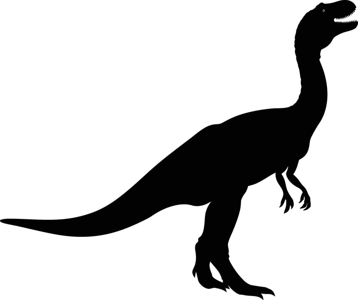 ai generado silueta dinosaurio negro color solamente vector