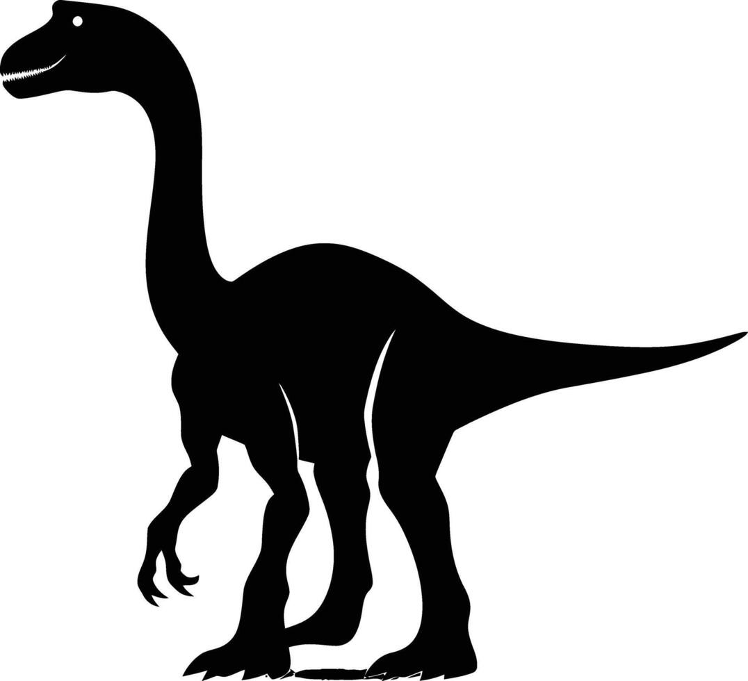 ai generado silueta dinosaurio negro color solamente vector