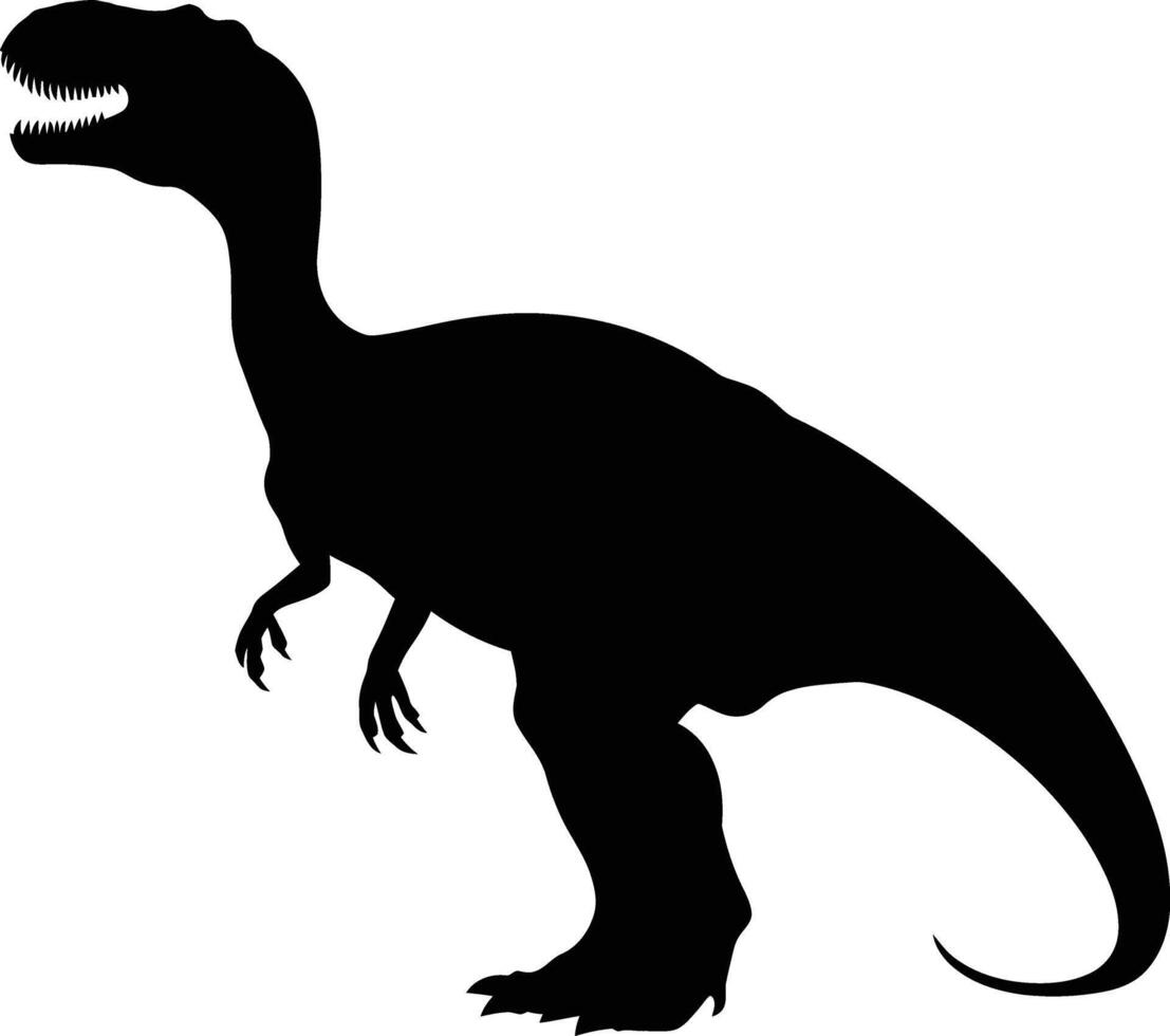 AI generated Silhouette Dinosaur black color only vector