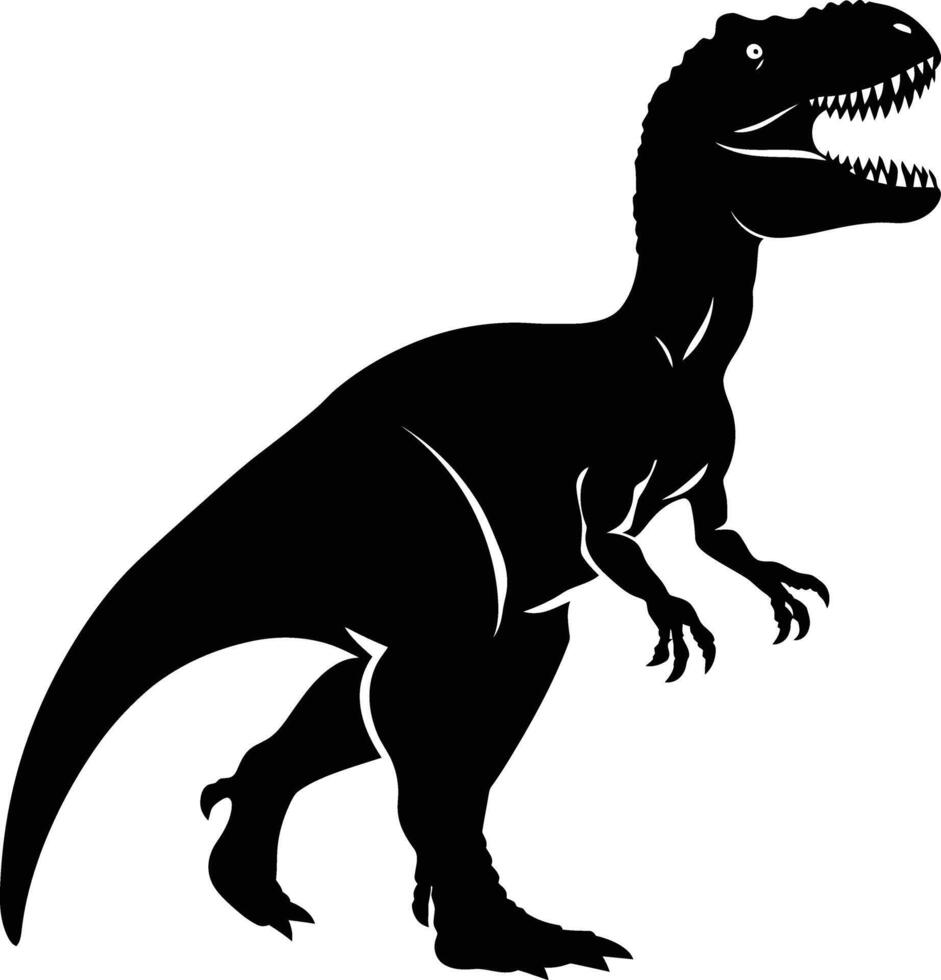 ai generado silueta dinosaurio negro color solamente vector